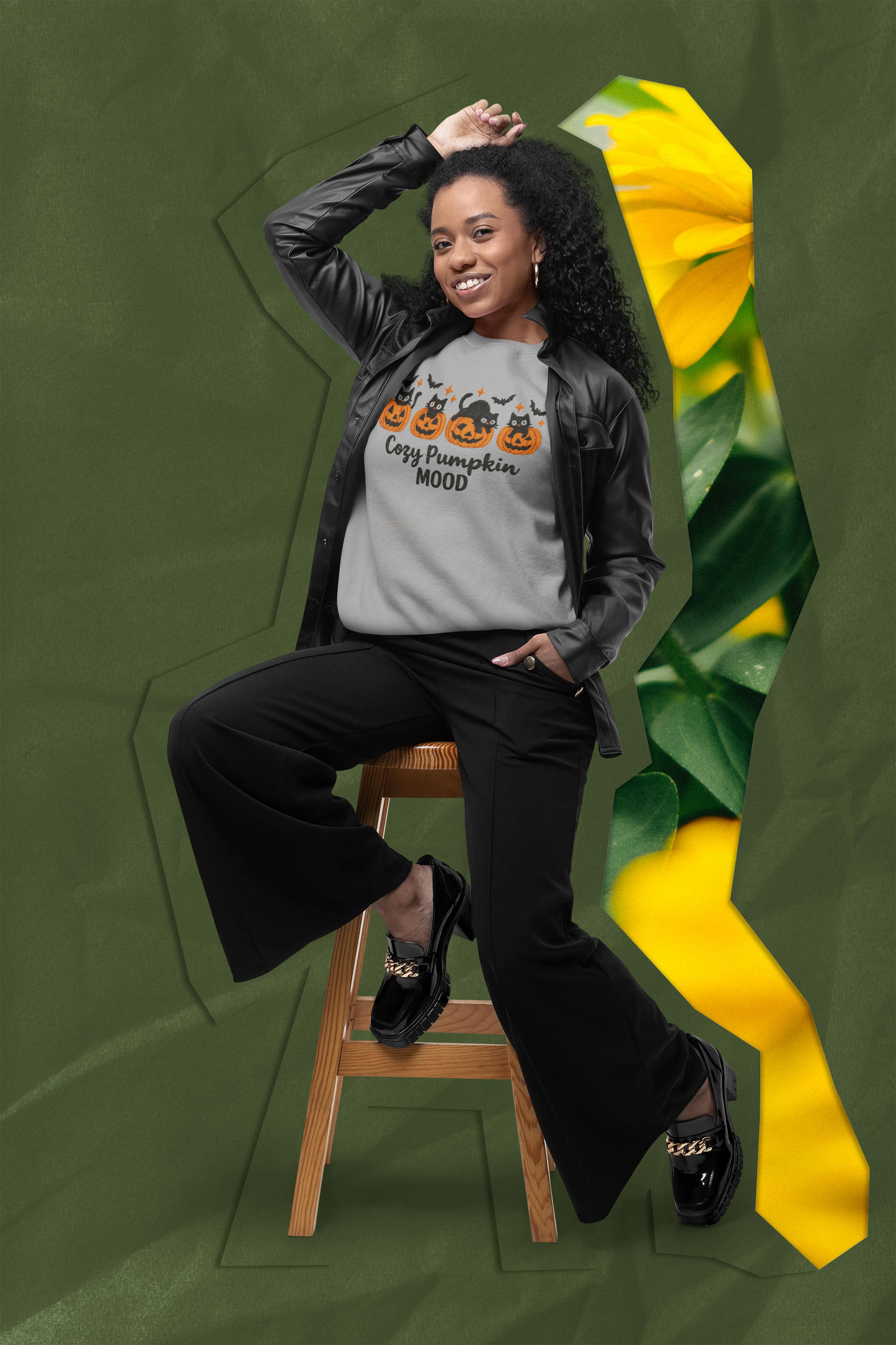 Cozy Pumpkin Mood Sweatshirt, Fall Sweater, Halloween Apparel, Unisex Crewneck, Autumn Fashion, Comfy Gift Idea