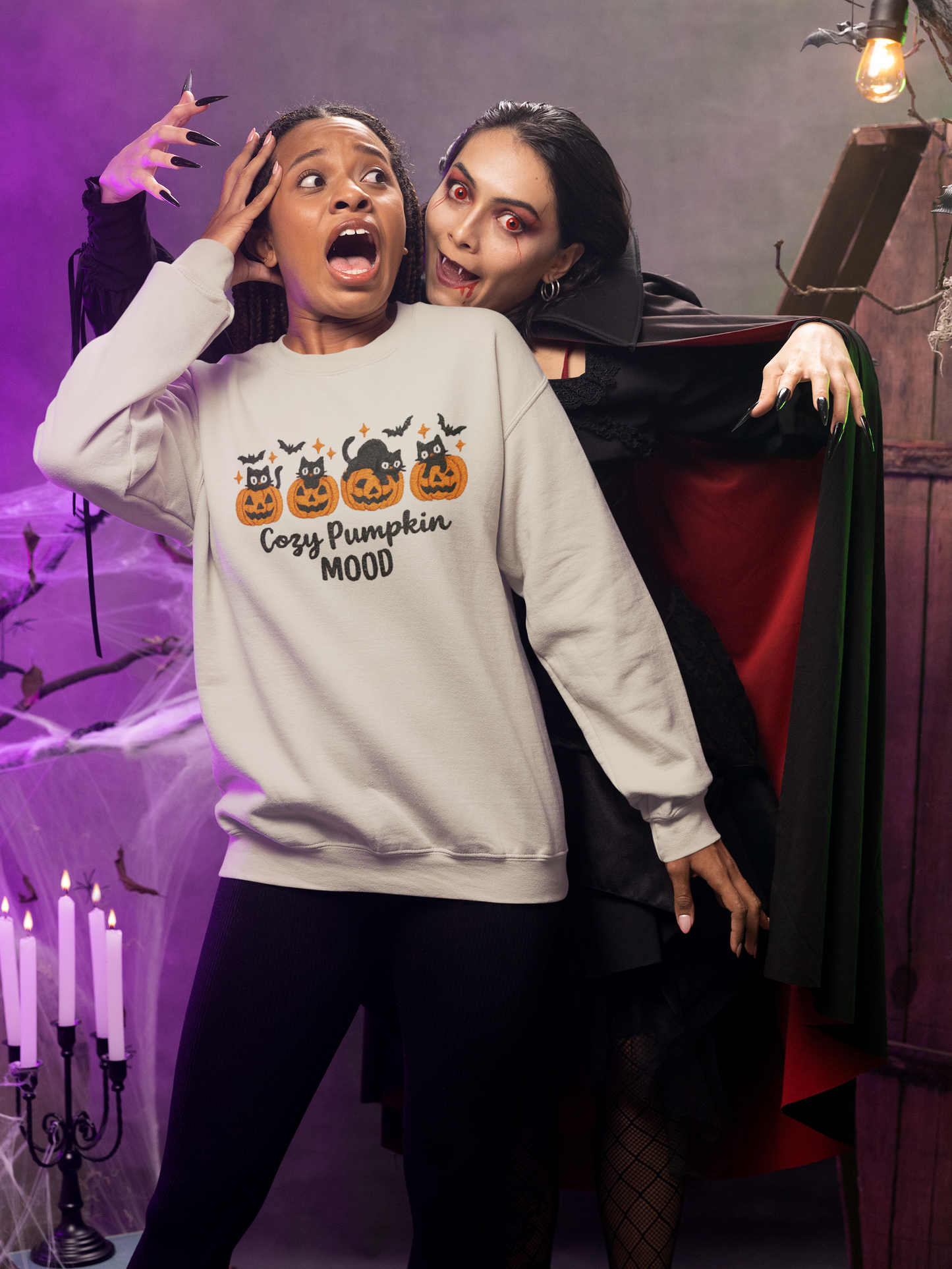 Cozy Pumpkin Mood Sweatshirt, Fall Sweater, Halloween Apparel, Unisex Crewneck, Autumn Fashion, Comfy Gift Idea